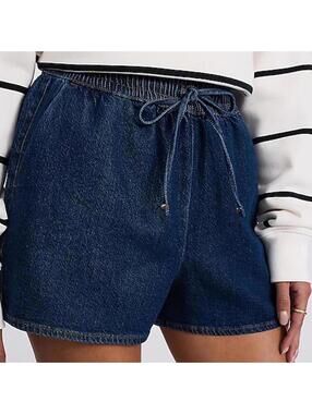 Express High Waisted Dark Wash Pull-On Denim Shorts Women's Small